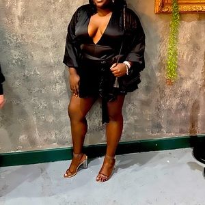 Black Satin Romper